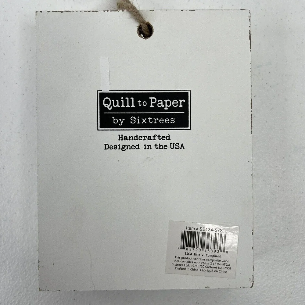 Quill to Paper by Sixtrees Wood Sign Love You To The Moon And Back Heart 6.5x5